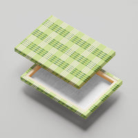 Aloha Hawaii Pakalana Pikake Lei Canvas Wall Art Palaka Inspired Hawaiian-plaid Pastel Green LT14 - Polynesian Pride