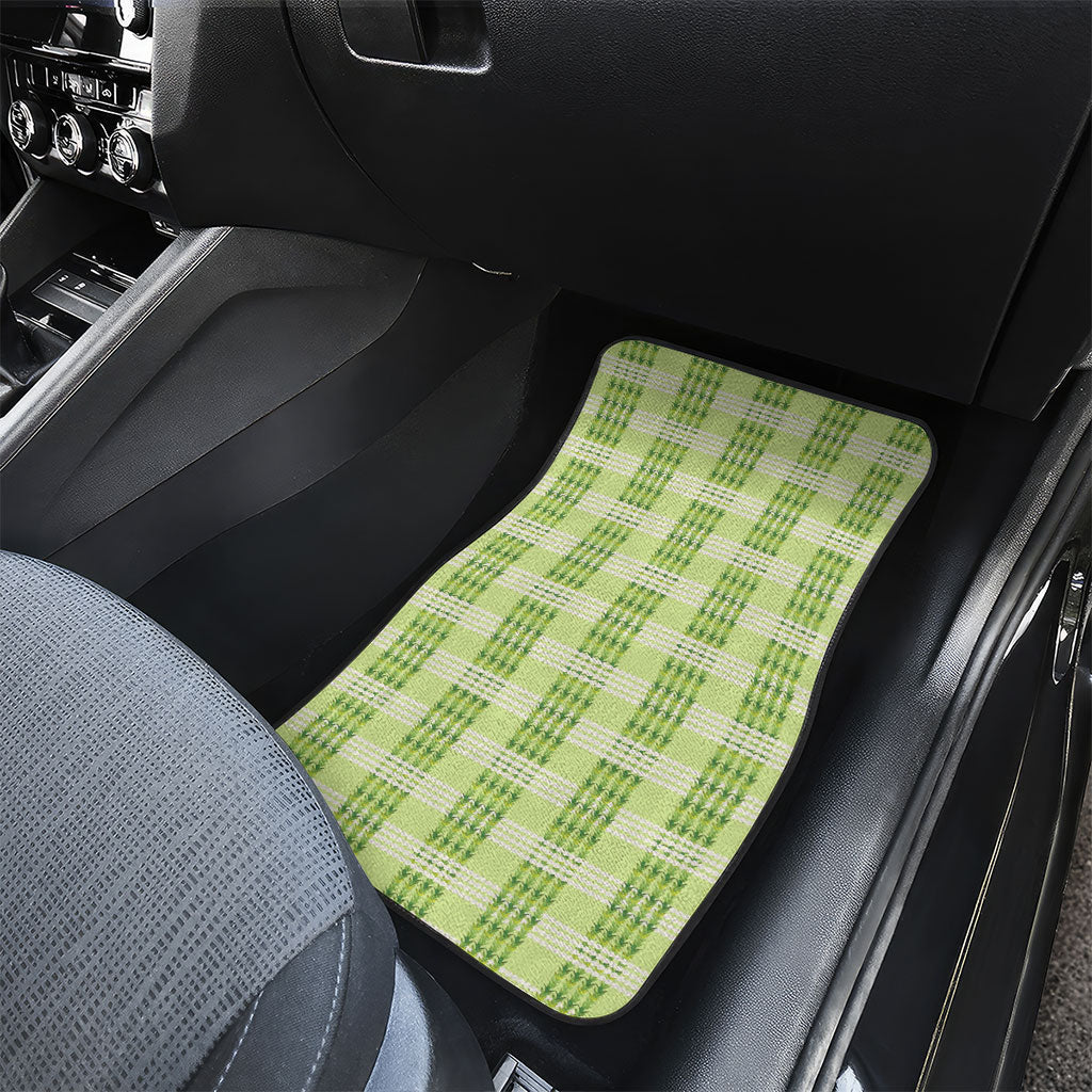 Aloha Hawaii Pakalana Pikake Lei Car Mats Palaka Inspired Hawaiian-plaid Pastel Green LT14 - Polynesian Pride