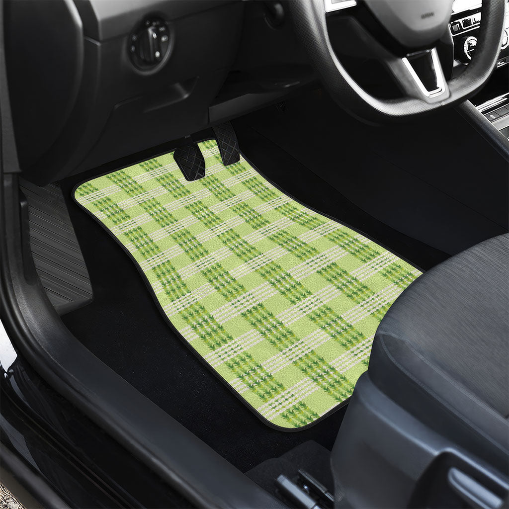 Aloha Hawaii Pakalana Pikake Lei Car Mats Palaka Inspired Hawaiian-plaid Pastel Green LT14 - Polynesian Pride