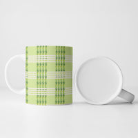 Aloha Hawaii Pakalana Pikake Lei Ceramic Mug Palaka Inspired Hawaiian-plaid Pastel Green LT14 - Polynesian Pride