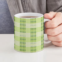 Aloha Hawaii Pakalana Pikake Lei Ceramic Mug Palaka Inspired Hawaiian-plaid Pastel Green LT14 - Polynesian Pride