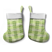 Aloha Hawaii Pakalana Pikake Lei Christmas Stocking Palaka Inspired Hawaiian-plaid Pastel Green LT14 - Polynesian Pride