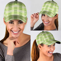 Aloha Hawaii Pakalana Pikake Lei Classic Cap Palaka Inspired Hawaiian-plaid Pastel Green LT14 - Polynesian Pride
