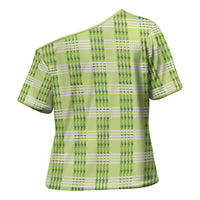 Aloha Hawaii Pakalana Pikake Lei Cross Shoulder Shirt Palaka Inspired Hawaiian-plaid Pastel Green LT14 - Polynesian Pride