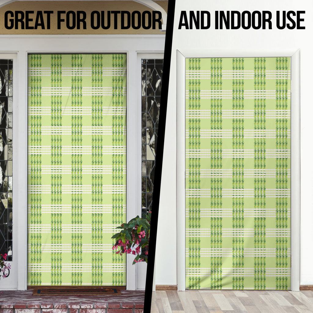 Aloha Hawaii Pakalana Pikake Lei Door Cover Palaka Inspired Hawaiian-plaid Pastel Green LT14 - Polynesian Pride