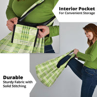 Aloha Hawaii Pakalana Pikake Lei Grocery Bag Palaka Inspired Hawaiian-plaid Pastel Green LT14 - Polynesian Pride