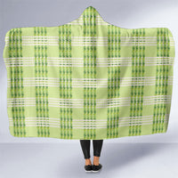 Aloha Hawaii Pakalana Pikake Lei Hooded Blanket Palaka Inspired Hawaiian-plaid Pastel Green LT14 One Size Green - Polynesian Pride