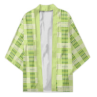 Aloha Hawaii Pakalana Pikake Lei Kimono Palaka Inspired Hawaiian-plaid Pastel Green LT14 Unisex Green - Polynesian Pride