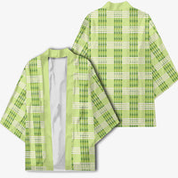 Aloha Hawaii Pakalana Pikake Lei Kimono Palaka Inspired Hawaiian-plaid Pastel Green LT14 - Polynesian Pride