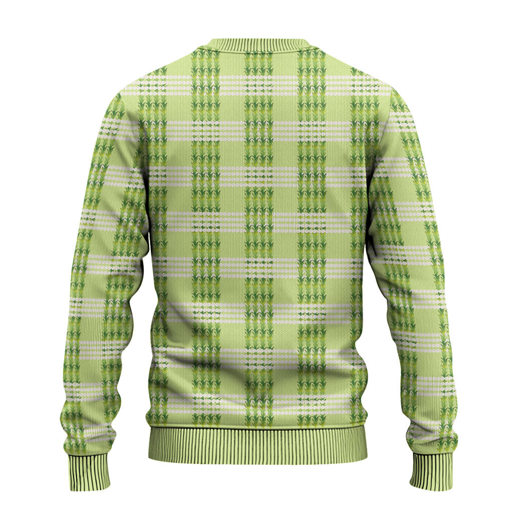 Aloha Hawaii Pakalana Pikake Lei Ugly Christmas Sweater Palaka Inspired Hawaiian-plaid Pastel Green LT14 - Polynesian Pride