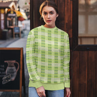 Aloha Hawaii Pakalana Pikake Lei Ugly Christmas Sweater Palaka Inspired Hawaiian-plaid Pastel Green LT14 - Polynesian Pride