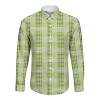 Aloha Hawaii Pakalana Pikake Lei Long Sleeve Button Shirt Palaka Inspired Hawaiian-plaid Pastel Green LT14 Unisex Green - Polynesian Pride