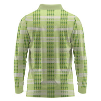 Aloha Hawaii Pakalana Pikake Lei Long Sleeve Polo Shirt Palaka Inspired Hawaiian-plaid Pastel Green LT14 - Polynesian Pride