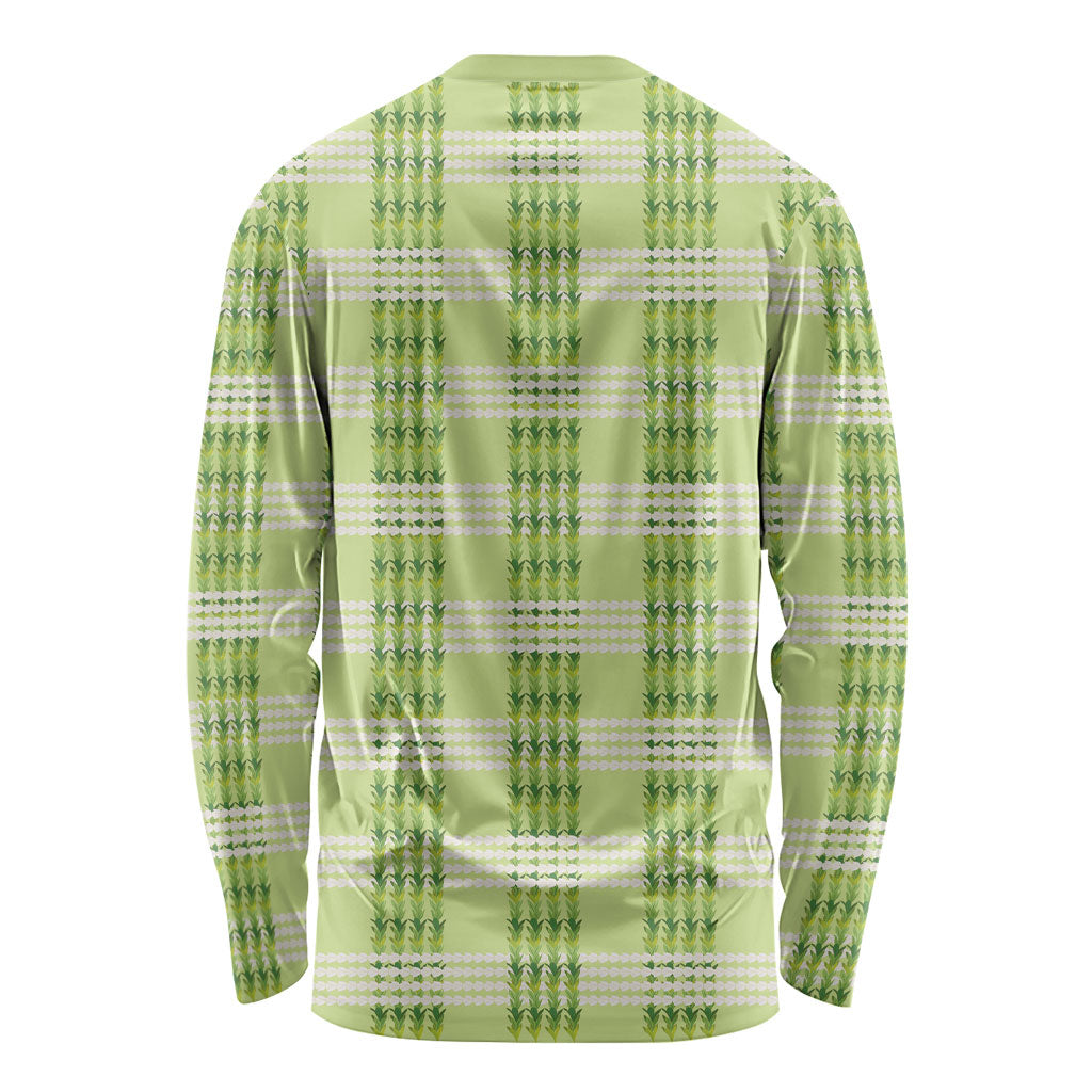 Aloha Hawaii Pakalana Pikake Lei Long Sleeve Shirt Palaka Inspired Hawaiian-plaid Pastel Green LT14 - Polynesian Pride