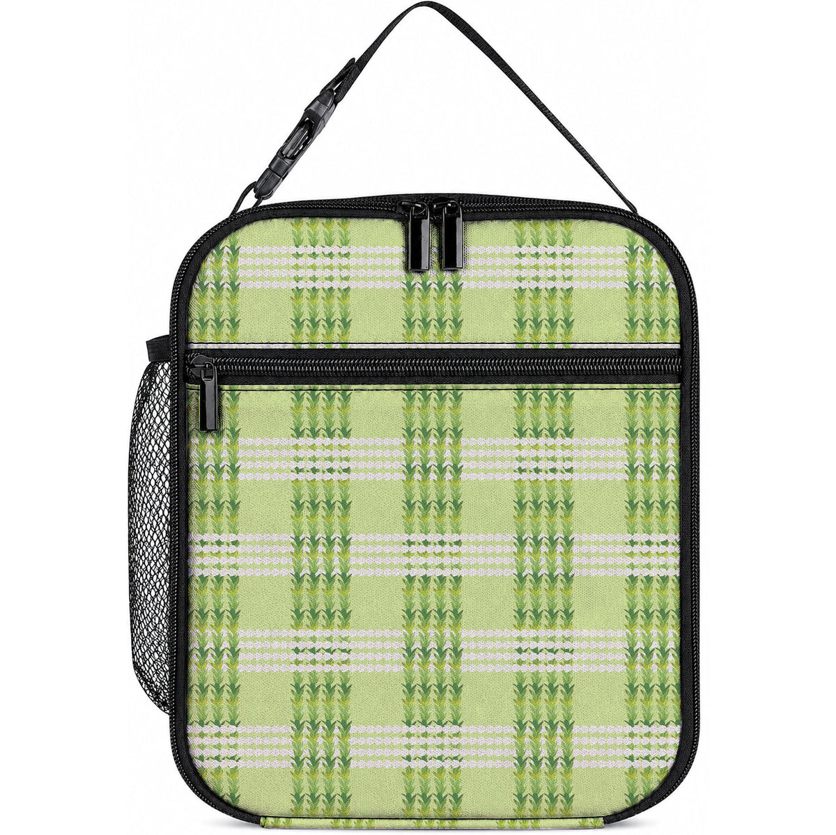 Aloha Hawaii Pakalana Pikake Lei Lunch Bag Palaka Inspired Hawaiian-plaid Pastel Green LT14 10.2 × 8.3 × 4.3 inch Green - Polynesian Pride