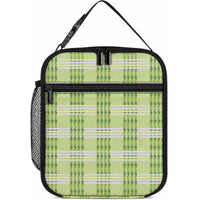 Aloha Hawaii Pakalana Pikake Lei Lunch Bag Palaka Inspired Hawaiian-plaid Pastel Green LT14 10.2 × 8.3 × 4.3 inch Green - Polynesian Pride