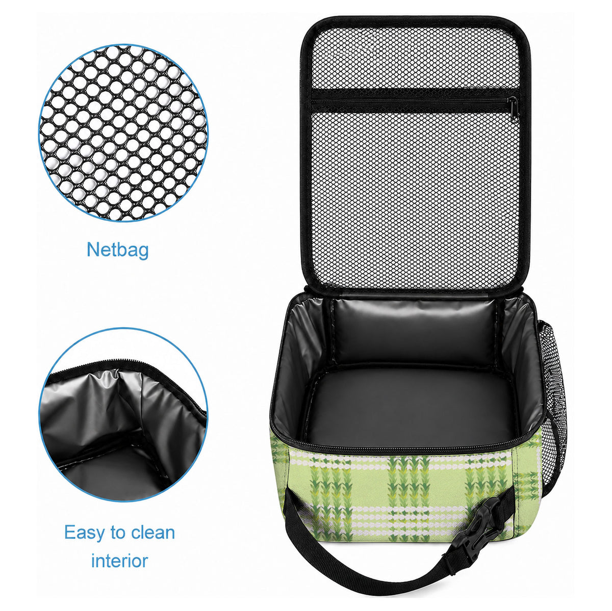 Aloha Hawaii Pakalana Pikake Lei Lunch Bag Palaka Inspired Hawaiian-plaid Pastel Green LT14 - Polynesian Pride
