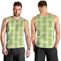 Aloha Hawaii Pakalana Pikake Lei Men Tank Top Palaka Inspired Hawaiian-plaid Pastel Green LT14 - Polynesian Pride