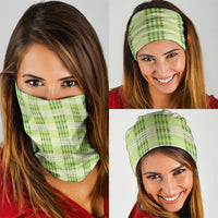 Aloha Hawaii Pakalana Pikake Lei Neck Gaiter Palaka Inspired Hawaiian-plaid Pastel Green LT14 - Polynesian Pride