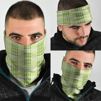 Aloha Hawaii Pakalana Pikake Lei Neck Gaiter Palaka Inspired Hawaiian-plaid Pastel Green LT14 - Polynesian Pride
