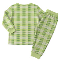 Aloha Hawaii Pakalana Pikake Lei Christmas Pajama Set Palaka Inspired Hawaiian-plaid Pastel Green LT14 - Polynesian Pride