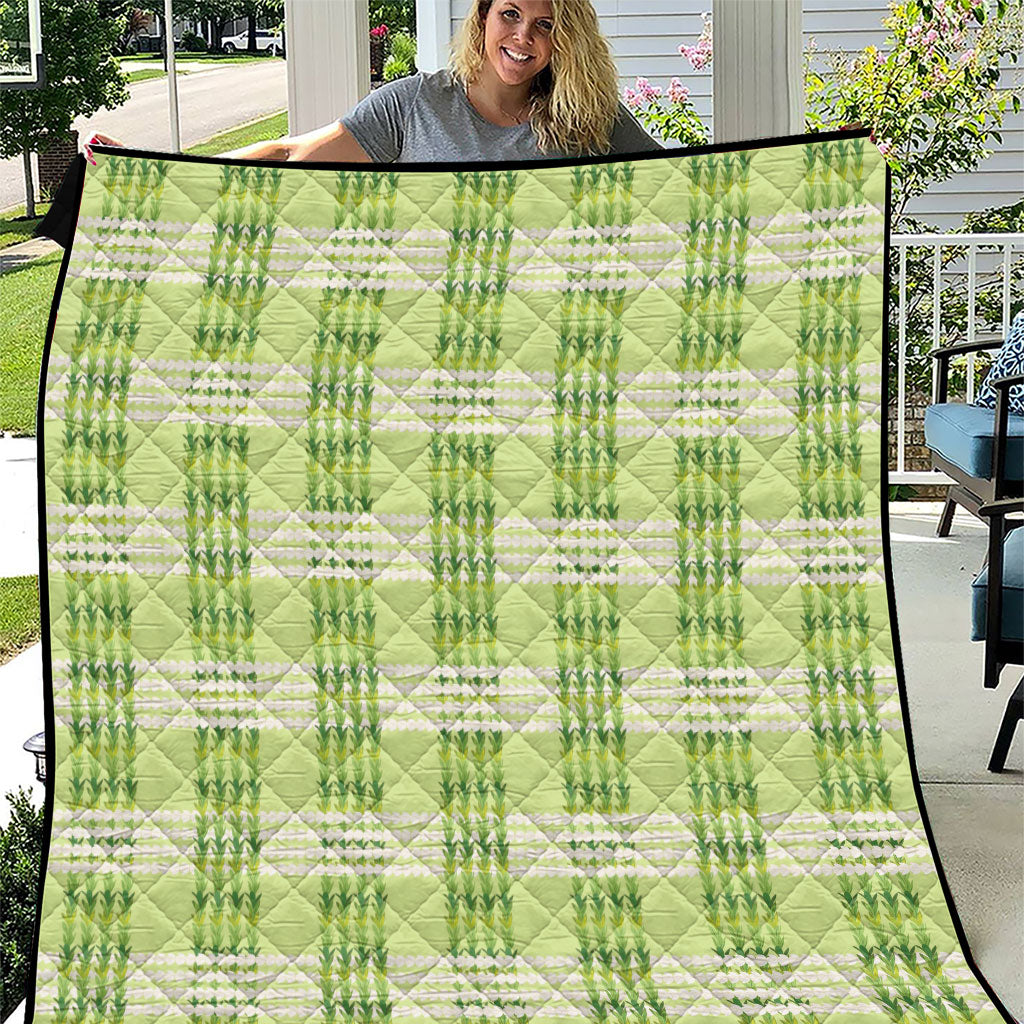 Aloha Hawaii Pakalana Pikake Lei Quilt Palaka Inspired Hawaiian-plaid Pastel Green LT14 Green - Polynesian Pride