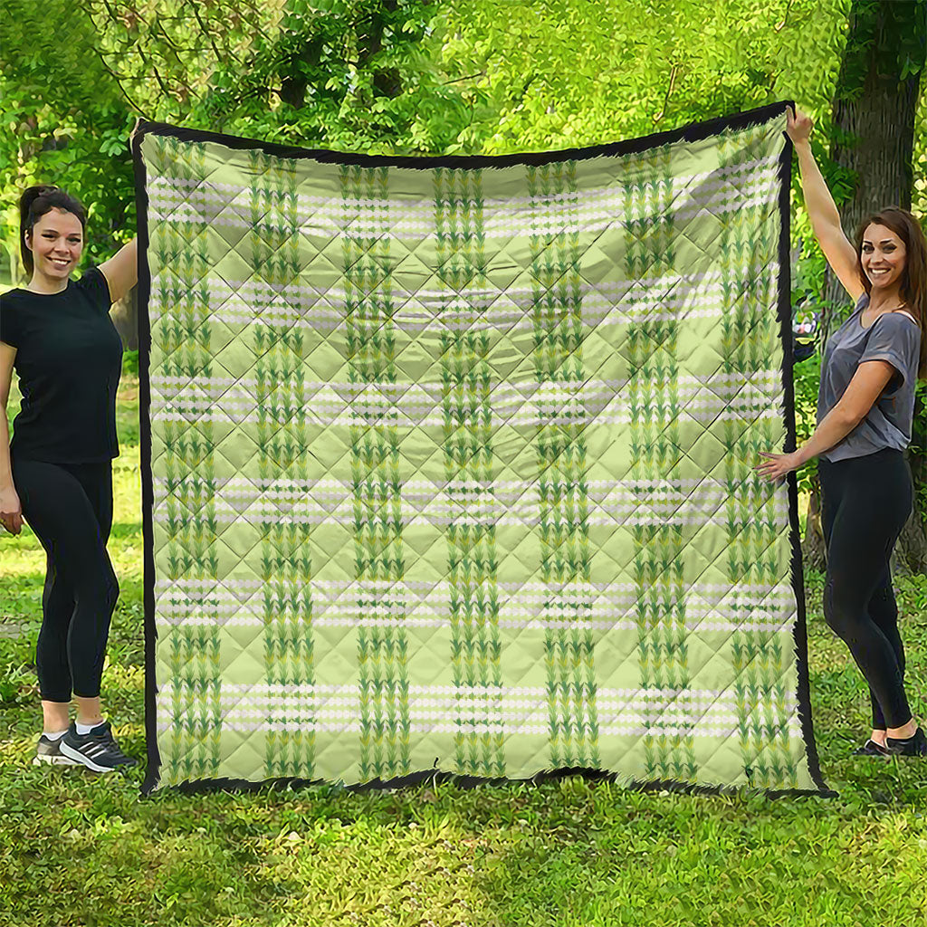 Aloha Hawaii Pakalana Pikake Lei Quilt Palaka Inspired Hawaiian-plaid Pastel Green LT14 - Polynesian Pride