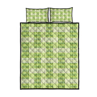 Aloha Hawaii Pakalana Pikake Lei Quilt Bed Set Palaka Inspired Hawaiian-plaid Pastel Green LT14 - Polynesian Pride