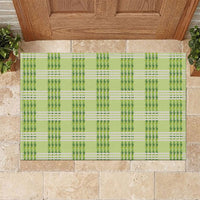 Aloha Hawaii Pakalana Pikake Lei Rubber Doormat Palaka Inspired Hawaiian-plaid Pastel Green LT14 Green - Polynesian Pride