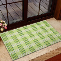 Aloha Hawaii Pakalana Pikake Lei Rubber Doormat Palaka Inspired Hawaiian-plaid Pastel Green LT14 - Polynesian Pride
