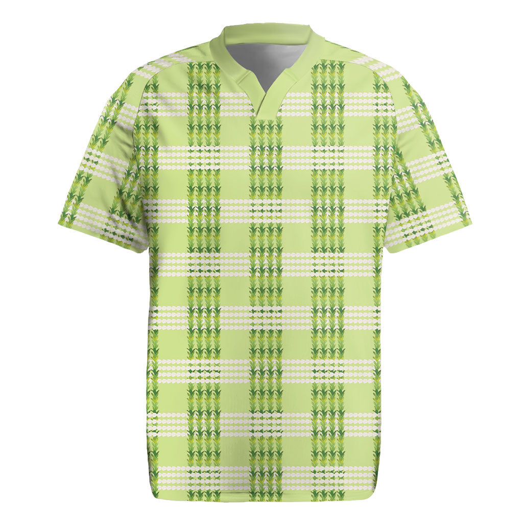 Aloha Hawaii Pakalana Pikake Lei Rugby Jersey Palaka Inspired Hawaiian-plaid Pastel Green LT14 Green - Polynesian Pride