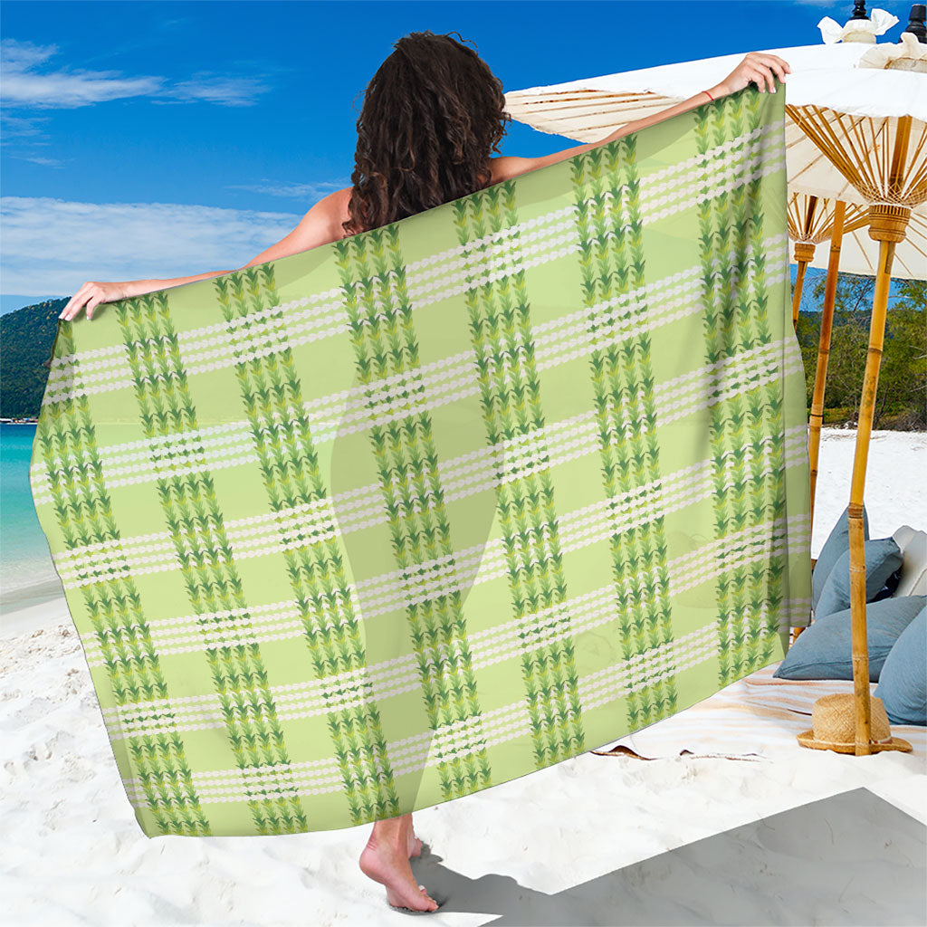 Aloha Hawaii Pakalana Pikake Lei Sarong Palaka Inspired Hawaiian-plaid Pastel Green LT14 One Size 44 x 66 inches Green - Polynesian Pride