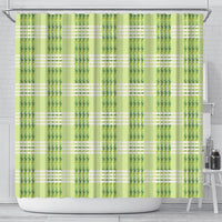 Aloha Hawaii Pakalana Pikake Lei Shower Curtain Palaka Inspired Hawaiian-plaid Pastel Green LT14 - Polynesian Pride
