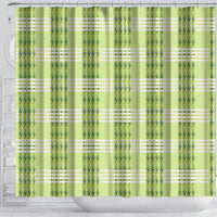 Aloha Hawaii Pakalana Pikake Lei Shower Curtain Palaka Inspired Hawaiian-plaid Pastel Green LT14 - Polynesian Pride