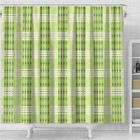 Aloha Hawaii Pakalana Pikake Lei Shower Curtain Palaka Inspired Hawaiian-plaid Pastel Green LT14 - Polynesian Pride