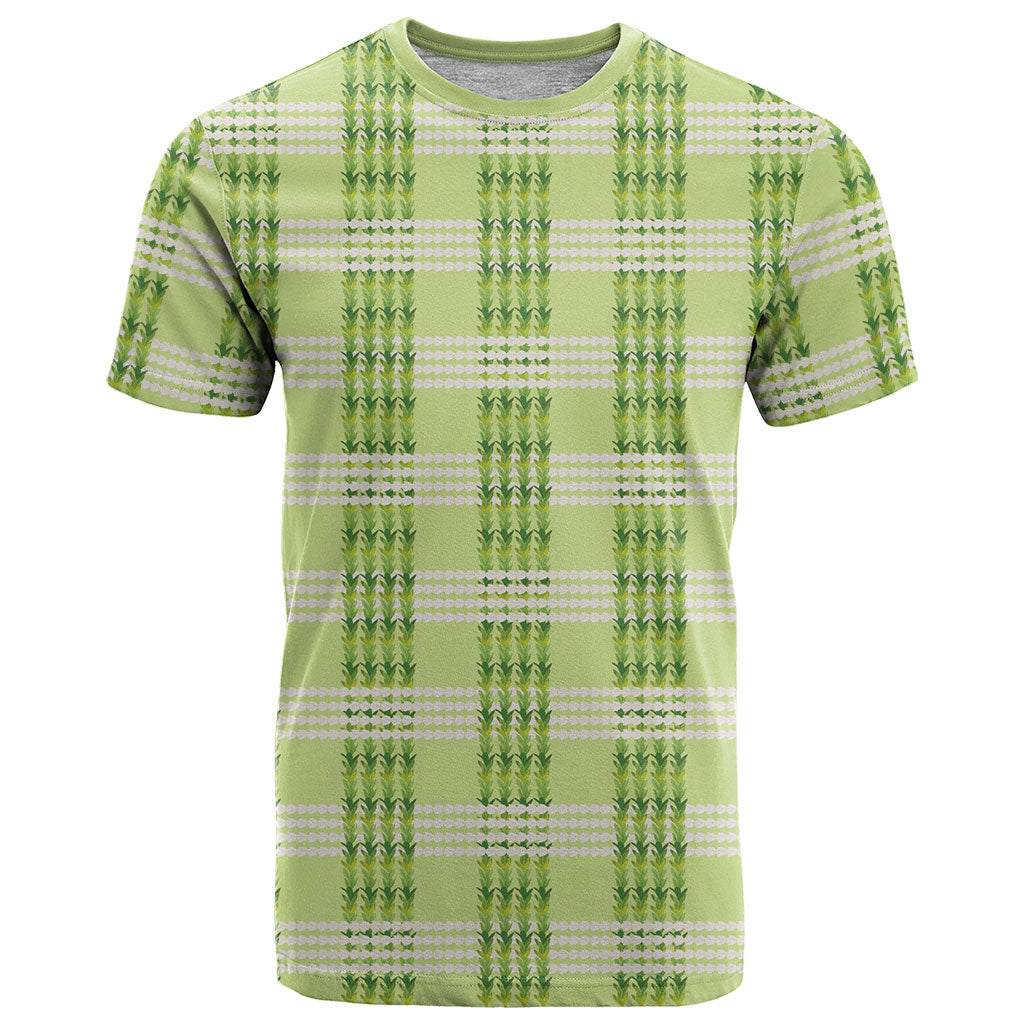 Aloha Hawaii Pakalana Pikake Lei T Shirt Palaka Inspired Hawaiian-plaid Pastel Green LT14 Green - Polynesian Pride