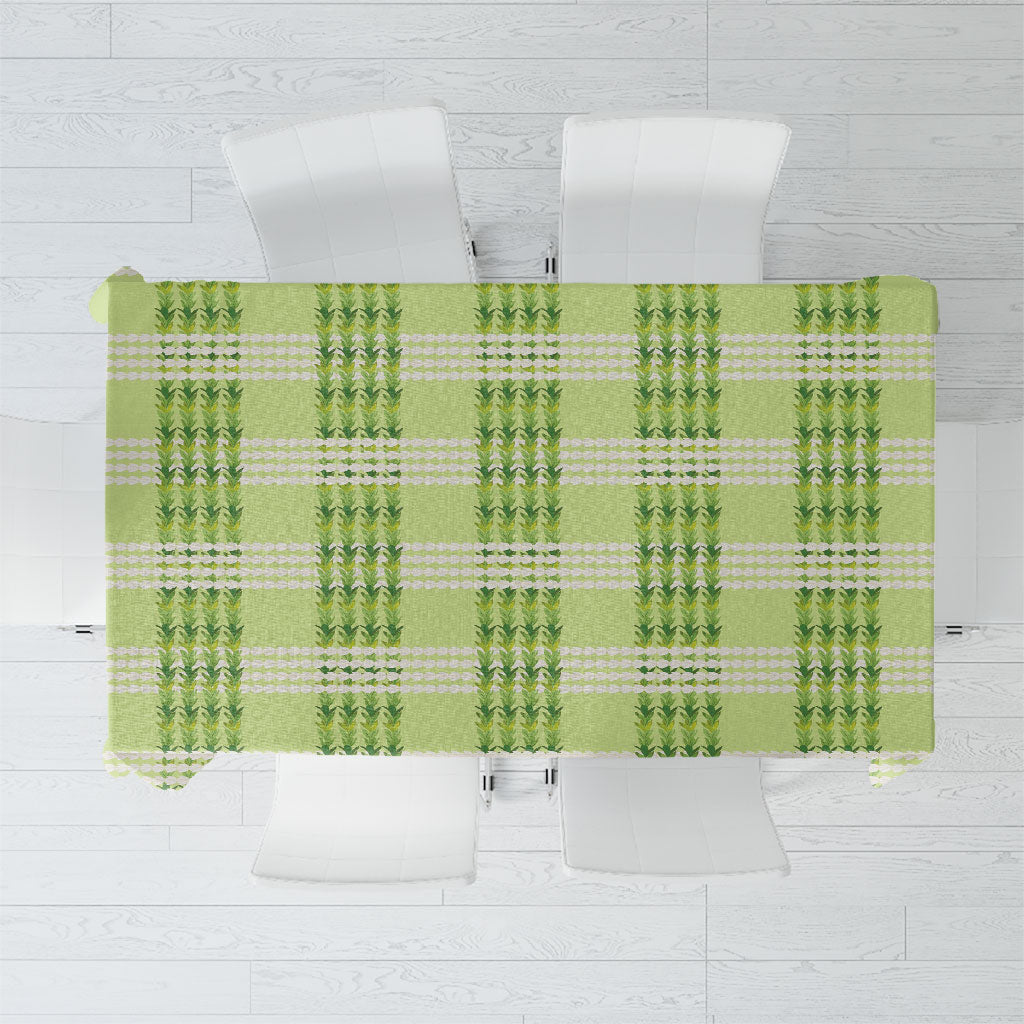Aloha Hawaii Pakalana Pikake Lei Tablecloth Palaka Inspired Hawaiian-plaid Pastel Green LT14 Green - Polynesian Pride