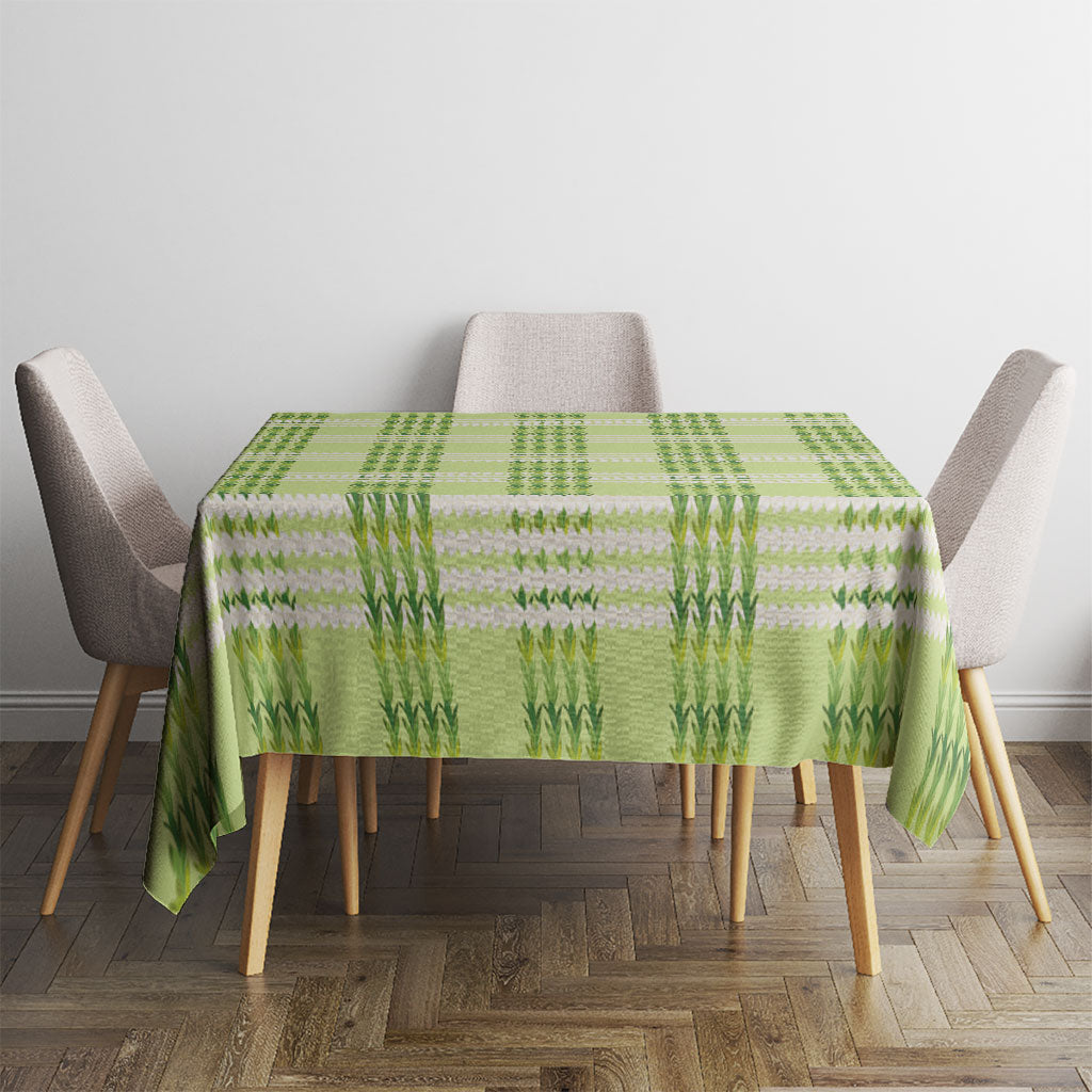 Aloha Hawaii Pakalana Pikake Lei Tablecloth Palaka Inspired Hawaiian-plaid Pastel Green LT14 - Polynesian Pride