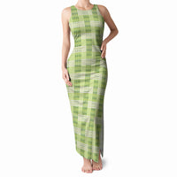Aloha Hawaii Pakalana Pikake Lei Tank Maxi Dress Palaka Inspired Hawaiian-plaid Pastel Green LT14 Women Green - Polynesian Pride