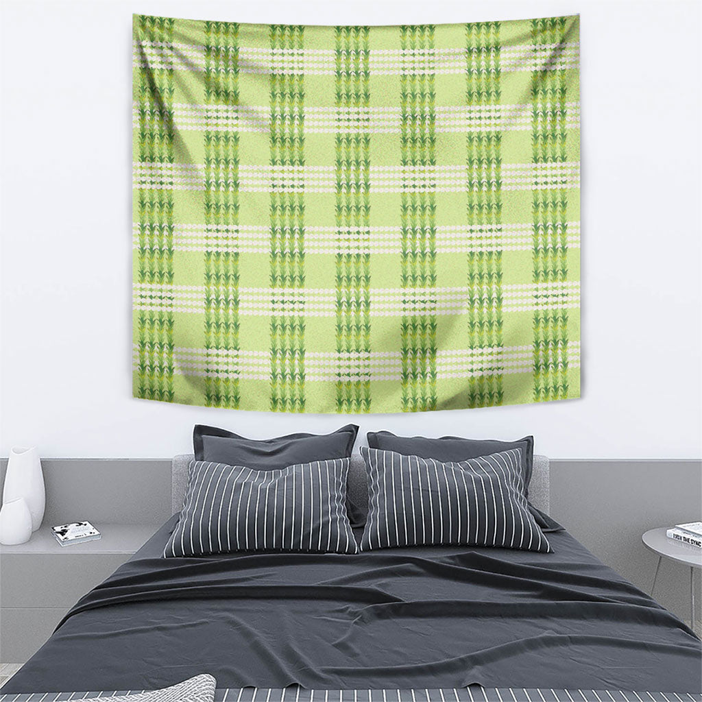 Aloha Hawaii Pakalana Pikake Lei Tapestry Palaka Inspired Hawaiian-plaid Pastel Green LT14 - Polynesian Pride