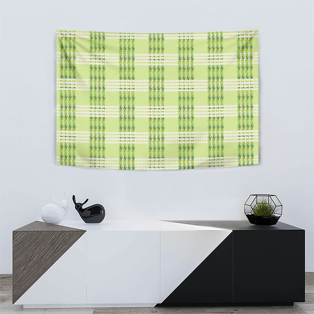 Aloha Hawaii Pakalana Pikake Lei Tapestry Palaka Inspired Hawaiian-plaid Pastel Green LT14 - Polynesian Pride