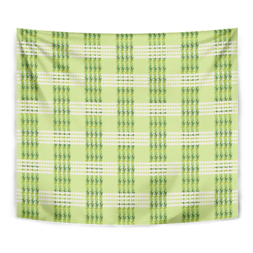 Aloha Hawaii Pakalana Pikake Lei Tapestry Palaka Inspired Hawaiian-plaid Pastel Green LT14 - Polynesian Pride