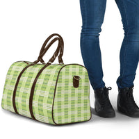 Aloha Hawaii Pakalana Pikake Lei Travel Bag Palaka Inspired Hawaiian-plaid Pastel Green LT14 - Polynesian Pride