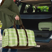 Aloha Hawaii Pakalana Pikake Lei Travel Bag Palaka Inspired Hawaiian-plaid Pastel Green LT14 - Polynesian Pride