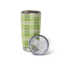 Aloha Hawaii Pakalana Pikake Lei Tumbler Cup Palaka Inspired Hawaiian-plaid Pastel Green LT14 - Polynesian Pride