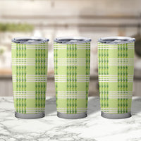 Aloha Hawaii Pakalana Pikake Lei Tumbler Cup Palaka Inspired Hawaiian-plaid Pastel Green LT14 - Polynesian Pride