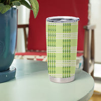 Aloha Hawaii Pakalana Pikake Lei Tumbler Cup Palaka Inspired Hawaiian-plaid Pastel Green LT14 - Polynesian Pride