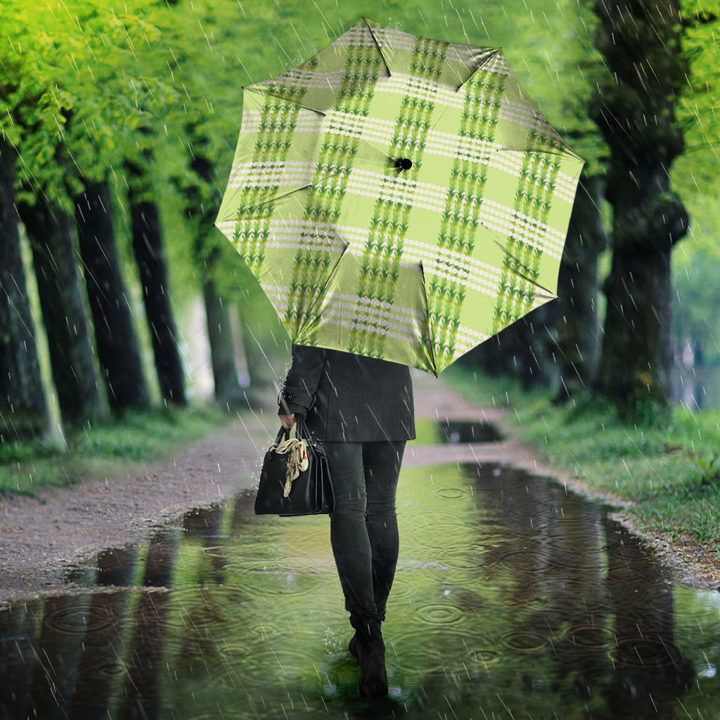 Aloha Hawaii Pakalana Pikake Lei Umbrella Palaka Inspired Hawaiian-plaid Pastel Green LT14 - Polynesian Pride