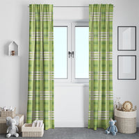 Aloha Hawaii Pakalana Pikake Lei Window Curtain Palaka Inspired Hawaiian-plaid Pastel Green LT14 - Polynesian Pride