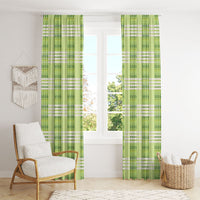 Aloha Hawaii Pakalana Pikake Lei Window Curtain Palaka Inspired Hawaiian-plaid Pastel Green LT14 - Polynesian Pride